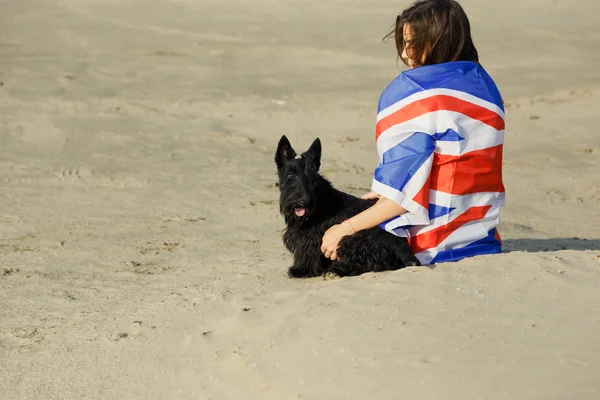 Retrato chica en la playa — Foto de Stock