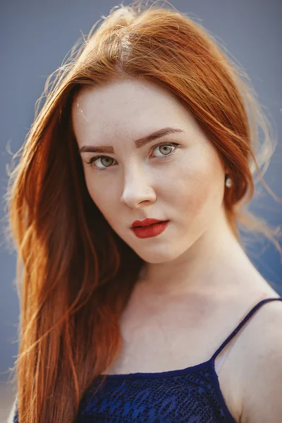 Portrait red hair woman — Stock Photo, Image