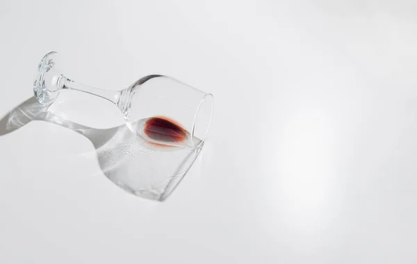 Glass Wine White Background Minimal Composition Love Concept — Stock Photo, Image