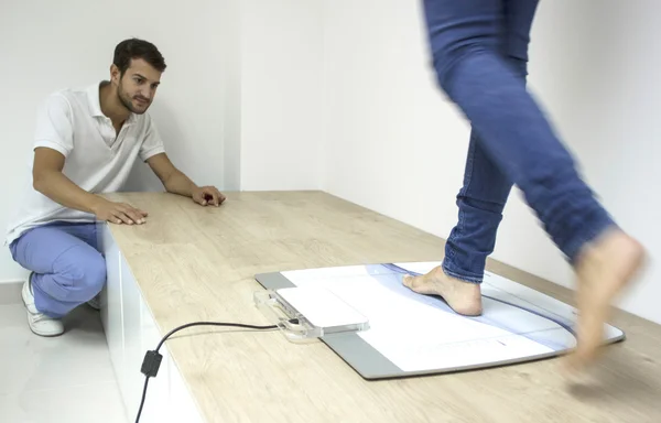 Footstep test. Podiatrist clinic — Stock Photo, Image