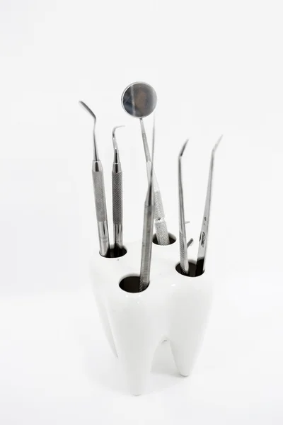 Dentist tools on white — Stock Photo, Image