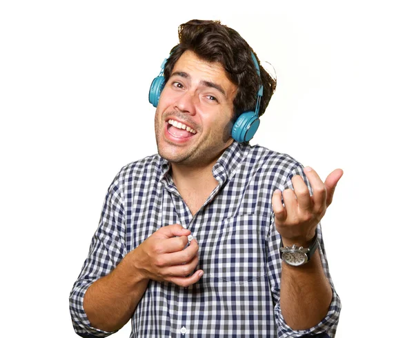 Young man with headphones isolated — Stock Photo, Image