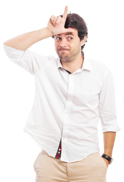 Young man showing loser gesture — Stock Photo, Image