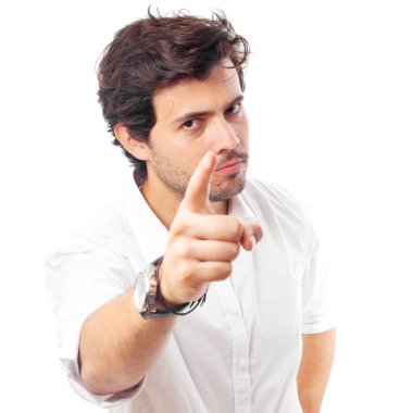 Genç adam sizi işaret