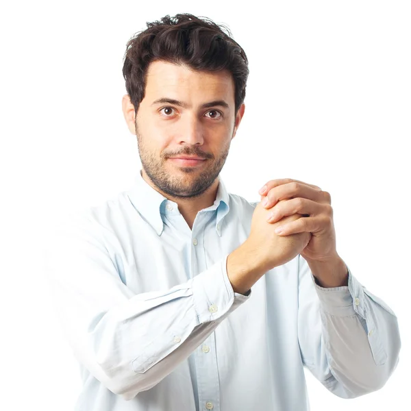 Teamworker man on a white background — Zdjęcie stockowe