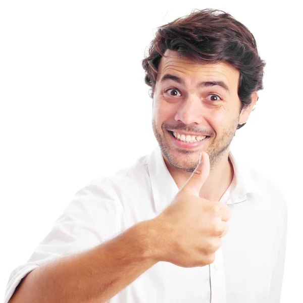 Man ok gesture on a white background — Stock Fotó