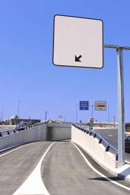 Empty european road way sign