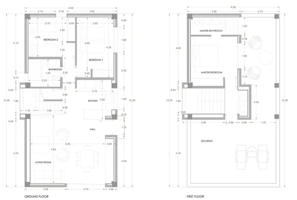 House Floor Plan. Architecture blueprint background. — Stock Photo, Image