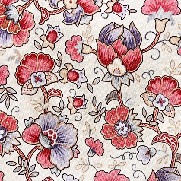 Colorful retro tapestry textile pattern with floral ornament — Stock Photo, Image