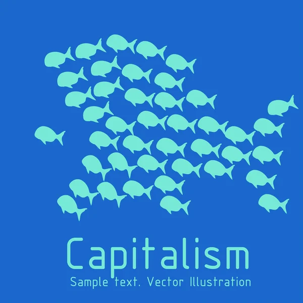 Vektor illustration fisk ekonomi — Stock vektor