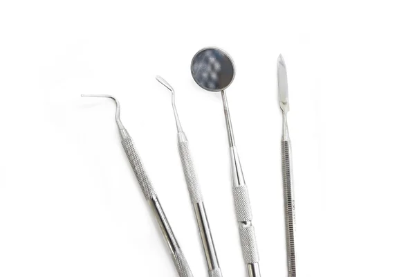 Schone tandarts tools geïsoleerd — Stockfoto