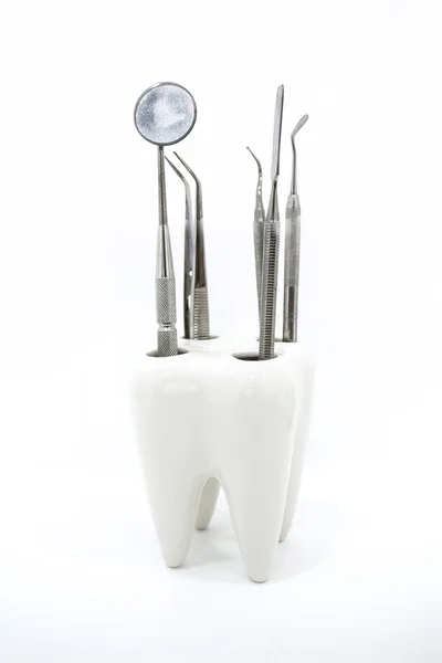 Clean dentist tools isolated — Stock Photo, Image