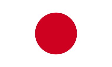 Japonya bayrağı. Pankart şablonu, web bayrağı geçmişi, Japon tasarımı için. Japon Asyalı sembolü izole edilmiş, beyaz arka plan. Ulusal sembol, Japonya. Kavram: Özgürlük, geleneksel kültür, bağımsızlık