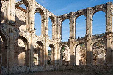 Merindades, Burgos, İspanya 'daki Santa Maria de Rioseco Manastırı' nın güzel kalıntıları