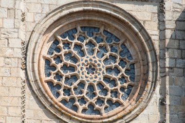 Evora 'daki Katedral' in güzel gotik kolyesi. Portekiz, Avrupa