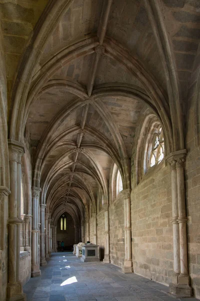 Gotiska Valv Vid Klostret Evora Cathedral Inga Människor Portugal Europa — Stockfoto