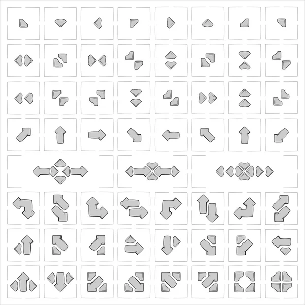 箭头图标集-象征性的灰色包 — 图库矢量图片
