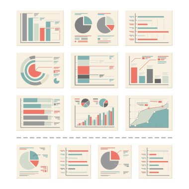 Tasarım öğeleri - Analytics, istatistik raporu - vektörel çizimler küme2