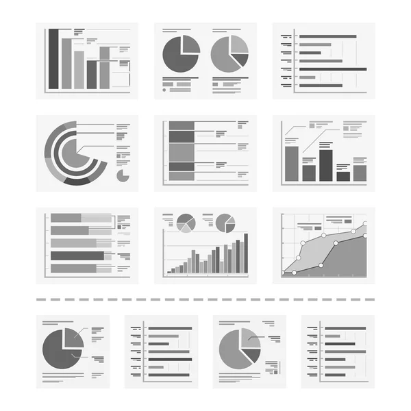 Elementos de diseño - Análisis, informe estadístico - conjunto de vectores 2 — Vector de stock