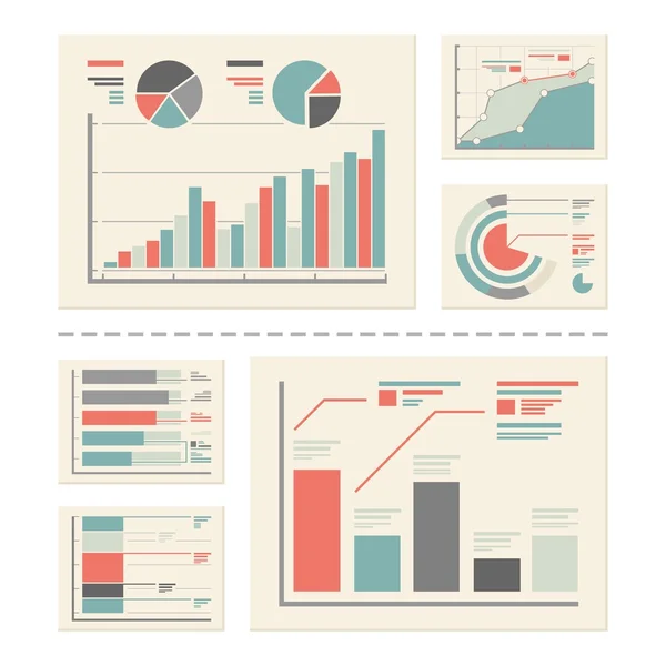 3 tasarım öğeleri - analytics, istatistik raporu - vektörel çizimler ayarla — Stok Vektör