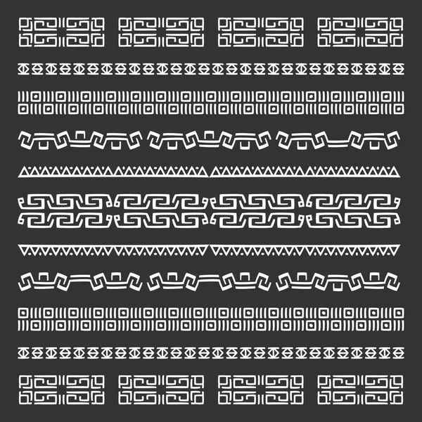 Tribal pattern - background endless elements black — Stock Vector