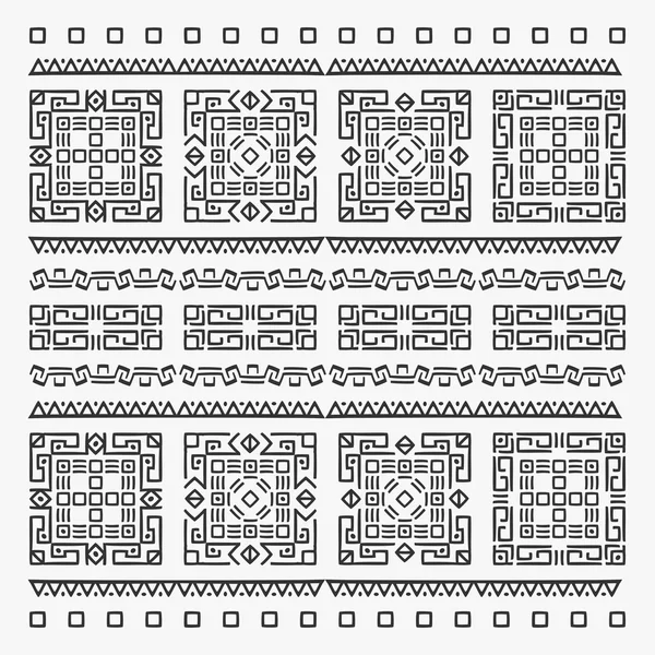 Tribal mönster - nästa ändlösa bakgrundselement vit — Stock vektor