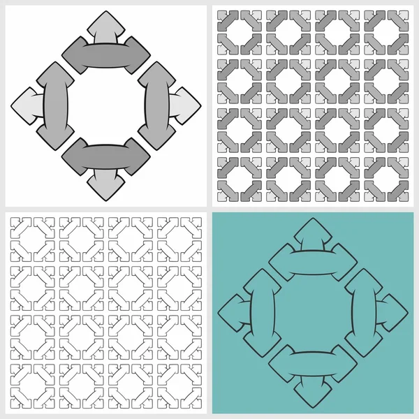 Pilar tre dekorationer & oändliga mönster — Stock vektor