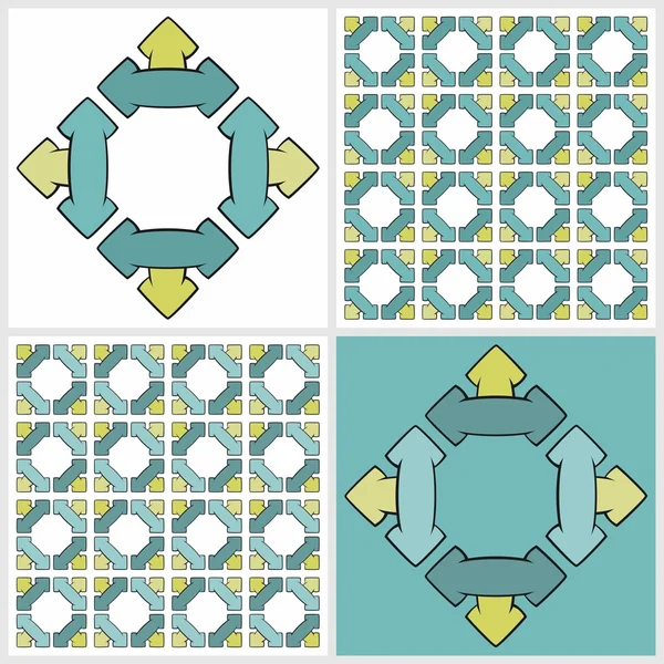 Pilar tre dekorationer & oändliga mönster (färg) — Stock vektor