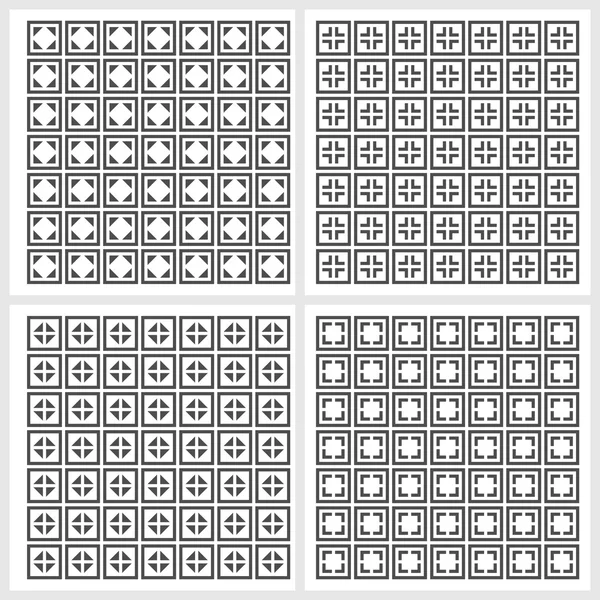 Scenario set 4 texture astratte piastrellate — Vettoriale Stock
