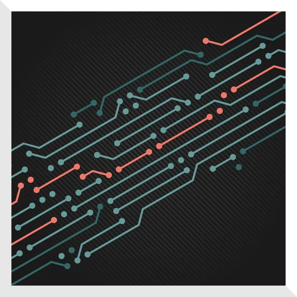 Circuito decorativo Scheda vettoriale sfondo Computer IT Design. Versione nera — Vettoriale Stock