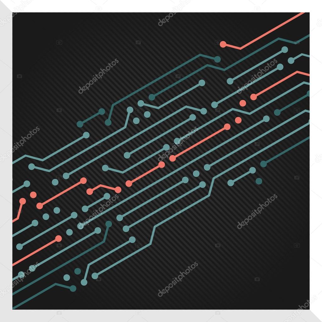 Decorative Circuit Board Vector Backdrop Computer IT Design. Version black