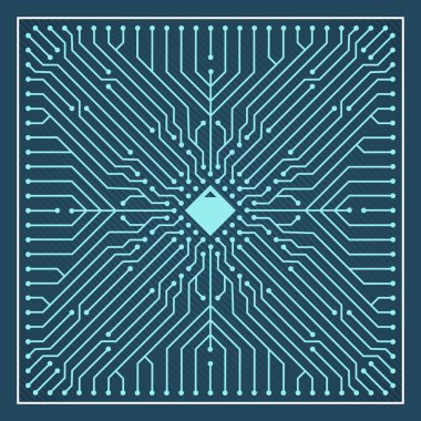 Ornamental circuit board microchip vector one (blue)