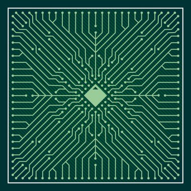 Süs devre kartı mikroçip vektör bir (yeşil)