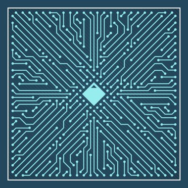 Süs devre kartı mikroçip iki vektör (mavi)
