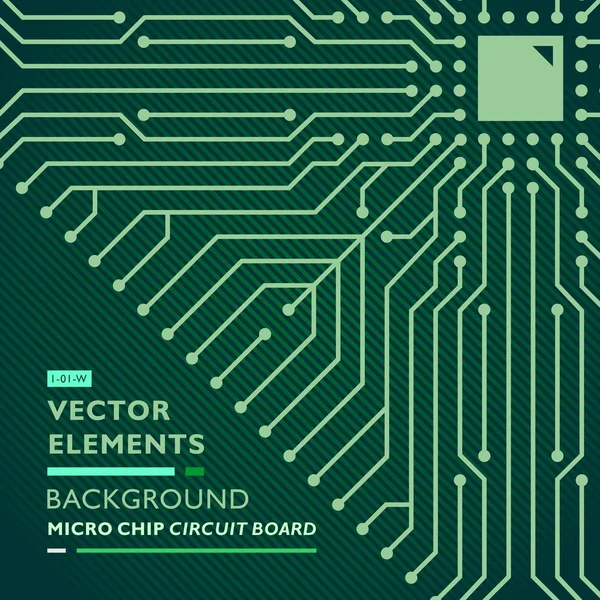 Placa de circuito ornamental microchip vector quatro (verde ) Ilustrações De Stock Royalty-Free