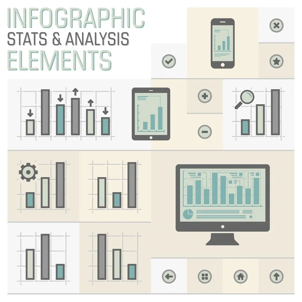 Infographic vector pack. Stats and analysis elements set two gren Vector Graphics