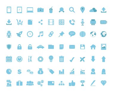 Illustration Business konsept simgeleri ayarlandı. İş, yönetim, finans, strateji ve pazarlama için simgeler