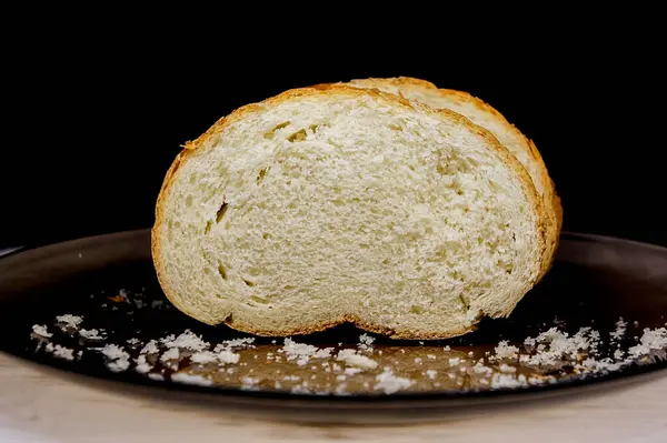 Chleb Bochenek Chleba Biały Chleb Pszenny Bochenek Mleka Sekcji Widok — Zdjęcie stockowe