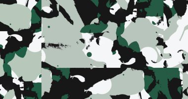 Kamuflaj deseni, kamuflaj tarzı arka planlar. Benzersiz tasarlanmış, modern, sanatsal görünümlü arka plan fotoğraf parçalarından yaratılmış. Fotoğraf manipülasyonu. Askeri kavram