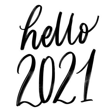 Yeni yıl 2021. VECTOR Tatil YILI Yeşillendirme YILI GÖREVİYOR