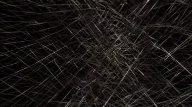 Sayısız çizgi çakışıyor, hareket ediyor, ışıkla yansıtılıyor..