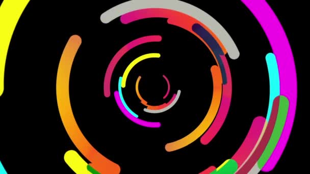 Plusieurs Cercles Colorés Ont Été Empilés Tourbillonnés Continuellement — Video