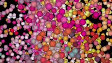 Bölgede çok sayıda küçük yuvarlak top uçuşuyordu, parlak ve güzel görünüyorlardı..