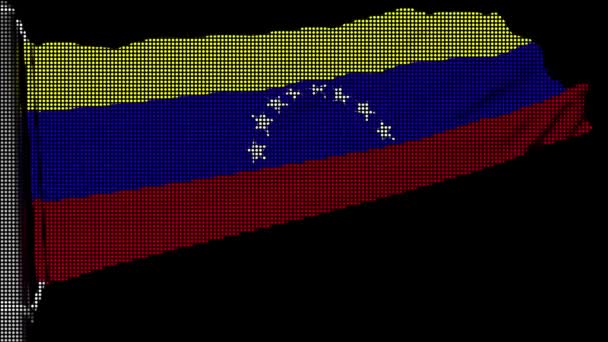 Vlag Van Bolivariaanse Republiek Venezuela Wappert Een Gestage Windstroom — Stockvideo