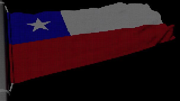 Bandeira Chile Flutua Fluxo Constante Vento — Vídeo de Stock