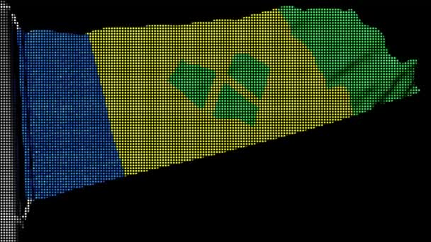 Флаг Сент Винсента Гренадин Развевается Ветру — стоковое видео