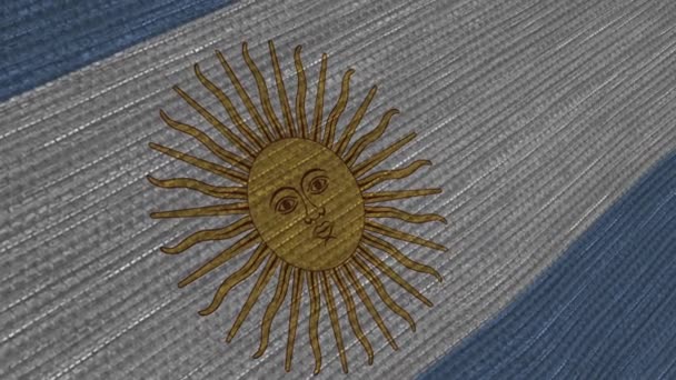 Bandeira Argentina Voa Fluxo Constante Vento — Vídeo de Stock