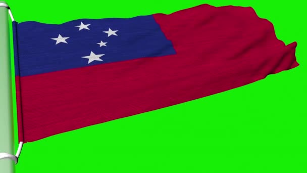 Прапор Незалежного Штату Самоа Летить Постійному Вітрі — стокове відео