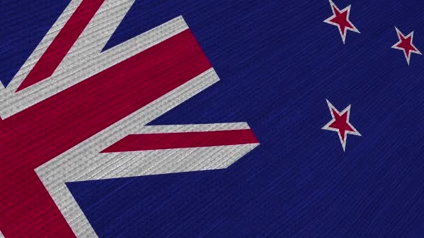 Bandeira Nova Zelândia Voa Fluxo Constante Vento — Vídeo de Stock