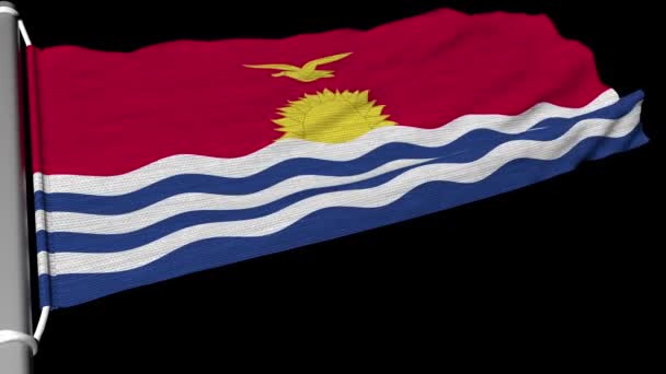基里巴斯国旗不断地在风中飘扬 — 图库视频影像